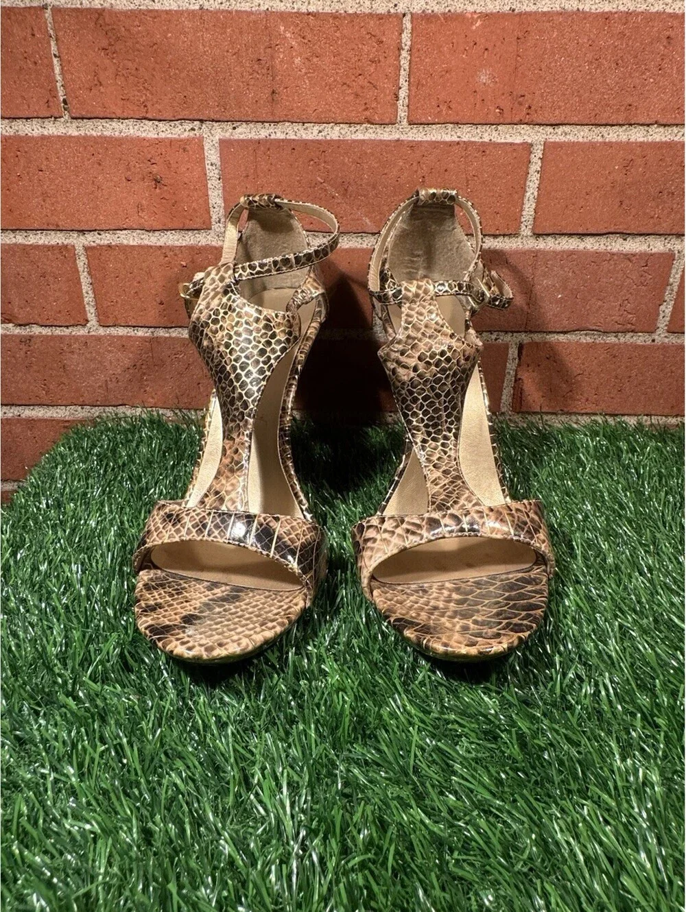 Women’s Michael Antonio Shazay Faux Snake Skin Heels Size 10